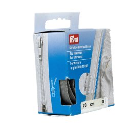PRYM cipzár kötött ruhanemükbe, bontható, 70cm, szürke, 478970-004