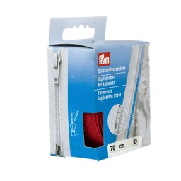PRYM cipzár kötött ruhanemükbe, bontható, 70cm, piros, 478970-722