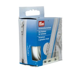 PRYM cipzár kötött ruhanemükbe, bontható, 70cm, fehér, 478970-009