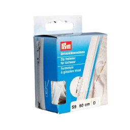 PRYM cipzár kötött ruhanemükbe, bontható, 60cm, fehér, 478960-009