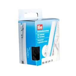 PRYM cipzár kötött ruhanemükbe, bontható, 60cm, fekete, 478960-000