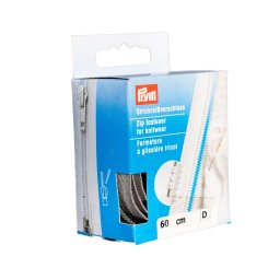 PRYM cipzár kötött ruhanemükbe, bontható, 60cm, szürke, 478960-004