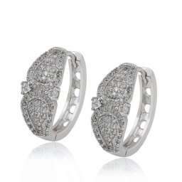 Jégvirág fülbevaló ródium bevonattal