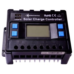 Napelem töltővezérlő 20 amper / 12V / 24V kék