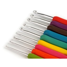 Ergonómikus horgolótű készlet szilikon nyéllel, 9db, 2-6mm, 040228