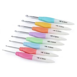 Horgolótű készlet ergonómikus nyéllel, 8db, 2.5-6mm, 040246