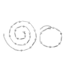 Nemesacél ékszerszett szív és hengeres elemekkel