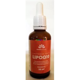 Liposomax Forte LIPOQ10 50 ml, vízoldékony liposzómális koenzim Q10 és rezveratrol, mangó ízű - HerbaDoctor