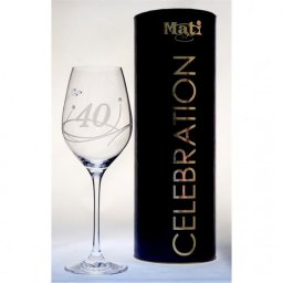 Üveg pohár swarovski dísszel bor 360ml Celebration 40yr