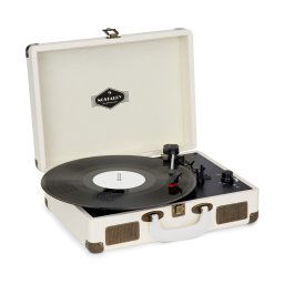 Auna Nostalgy By Peggy Sue retró lemezjátszó, gramofon, USB, AUX, krémszínű/sárgaréz hatás (TTS6-Peggy Sue CR)