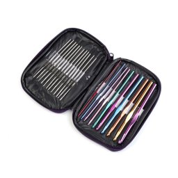 22db-os horgolótű készlet, különböző méretekkel, 0,6-6,5mm, 040226