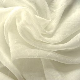 Gyűrt voile függöny anyag méteráru, 02 ekrü 230 cm magas