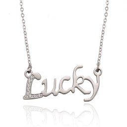 Lucky nemesacél nyaklánc kristályokkal