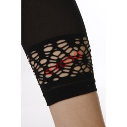 -CAPRI 60 DEN fekete csipkés szárú leggings, m:158-100(2) Evona