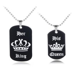 King - Queen dögcédulás páros nyaklánc