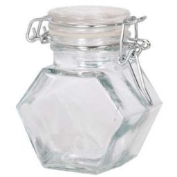 100ml-es Hexagonális Csatos Üveg, Csattal (2979)