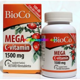 MEGA C-vitamin 1500 mg Családi csomag 100 db filmtabletta, csipkebogyóval - BioCo
