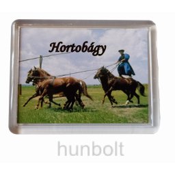 Hortobágy csíkós hűtőmágnes (műanyag keretes)