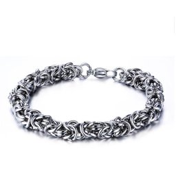 Acél karkötő szabálytalan láncszemekkel