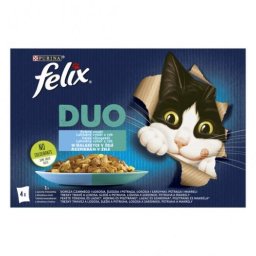 FELIX FANTASTIC DUO Halas válogatás aszpikban nedves macskaeledel 4x100g