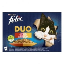 FELIX FANTASTIC DUO Házias válogatás aszpikban nedves macskaeledel 4x100g