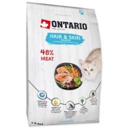 ONTARIO Cat Hair & Skin Salmon 6,5kg (száraztáp szőr-bőrproblémás macskáknak)