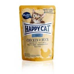 HAPPY CAT POUCH HÚS ADULT CSIRKE-KACSA 24x85g