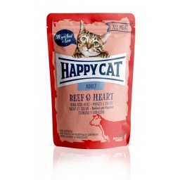 HAPPY CAT POUCH HÚS ADULT MARHA-SZÍV 24x85g