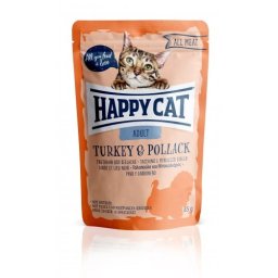 HAPPY CAT POUCH HÚS ADULT PULYKA-TŐKEHAL 24x85g