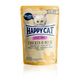 HAPPY CAT POUCH HÚS JUNIOR CSIRKE-KACSA T 24x85g