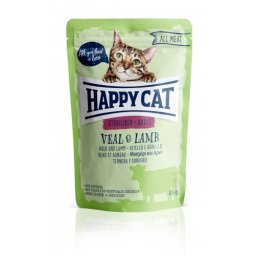 HAPPY CAT POUCH HÚS STERIL BORJÚ-BÁRÁNY 24x85g
