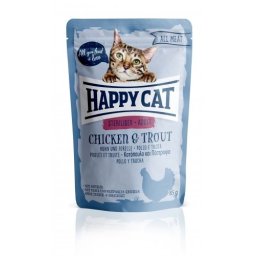 HAPPY CAT POUCH HÚS STERIL CSIRKE-PISZTRÁNG 24x85g