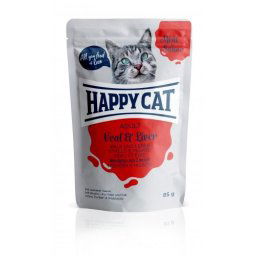 HAPPY CAT POUCH SZÓSZ BORJÚ-MÁJ 24x85g