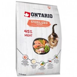 ONTARIO Cat Sterilised Salmon 6,5kg (száraztáp ivartalanított macskáknak lazaccal)