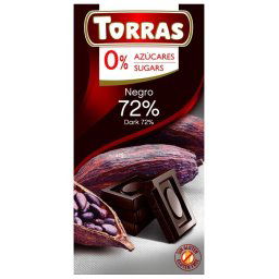 Torras Étcsokoládé 72% kakaótartalommal hozzáadott cukor nélkül 75 g