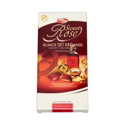Sweet Rose rumos krémmel töltött tejcsokoládé fruktózzal 100g