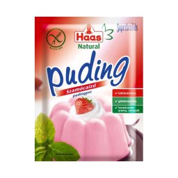 Haas Natural szamócaízű pudingpor 40g