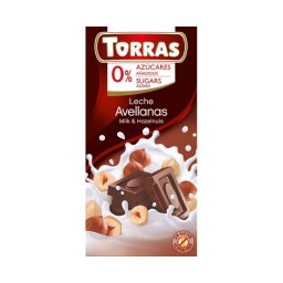 Torras mogyorós tejcsokoládé hozzáadott cukor nélkül 75g