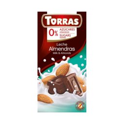 Torras mandulás tejcsokoládé édesítőszerrel 75g