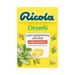 Ricola svájci gyógynövény cukorka citromfüves cukormentes 40g