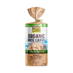 Rice Up Bio puffasztott teljes kiőrlésű barna rizs szelet chia maggal és quinoával 120g