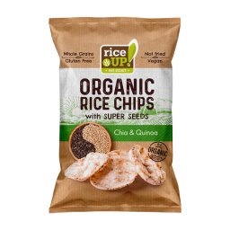 Rice Up bio teljes kiőrlésű barna rizs chips chia maggal és quinoával 25g
