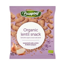 Biopont Bio extrudált lencse snack hagymás borsos 60g