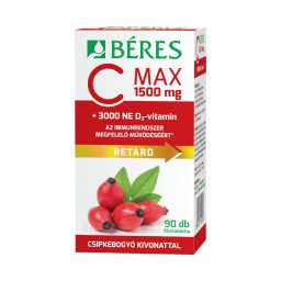 Béres C Max 1500 mg Retard filmtabletta csipkebogyó kivonattal + 3000 NE D3-vitamin 90x