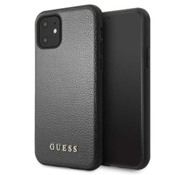 Guess Iridescent bőr hatású fekete iPhone 11 tok