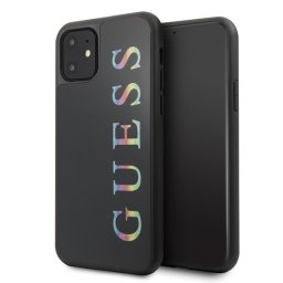 Guess Glitter Logo fekete iPhone 11 tok