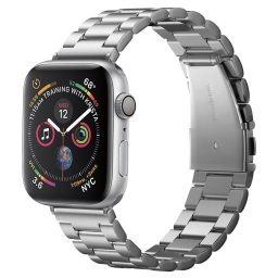 Spigen Modern Fit Band Apple Watch 38/40/41mm fém szíj AJÁNDÉK szíjszétszedő szerszámmal (ezüst)