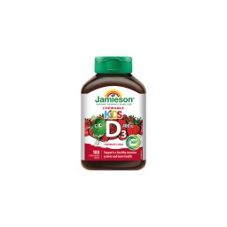 Jamieson D3-vitamin Kids rágótabletta eper ízesítéssel gyerekeknek 100x