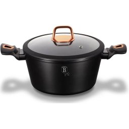 Berlinger Haus Magas lábas üvegfedővel 28 cm márvány bevonattal Black Rose Collection BH/1931N