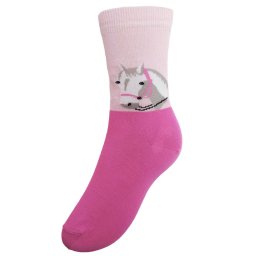 Mintás gyerekzokni - Lovas (pink)